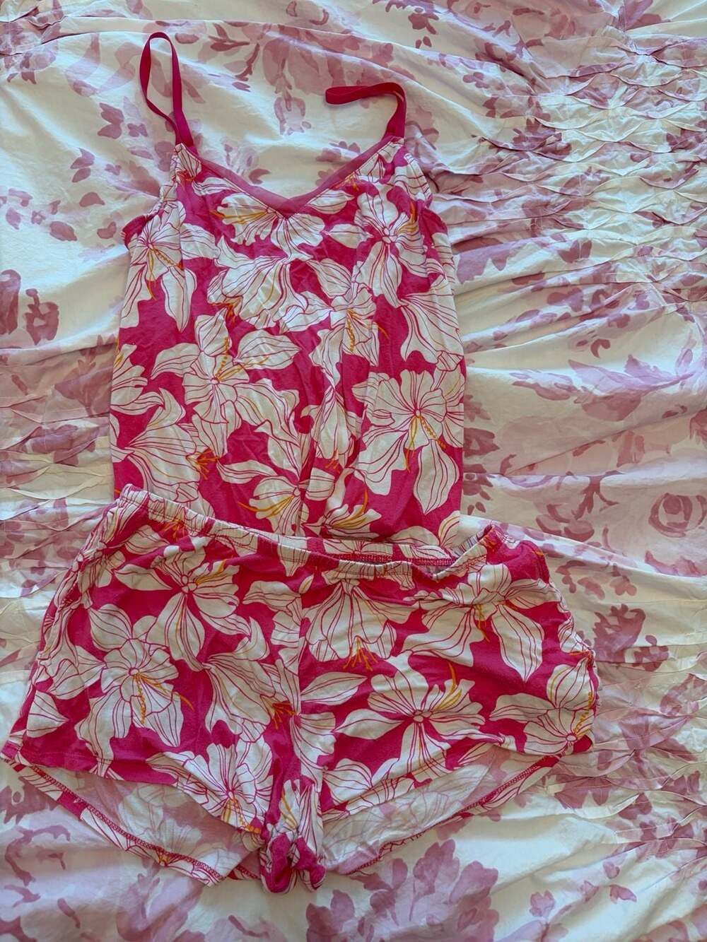 Stars Above Pajama Short Set Size S Pink Floral Beautifully Soft